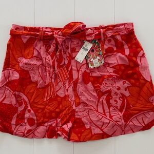 FARM Rio Red and Pink Patterned Women Shorts
